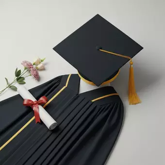 graduation cap and gown