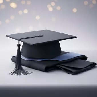 high schools graduation cap and gown