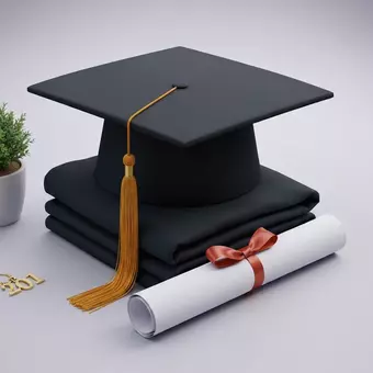 graduation cap and gown